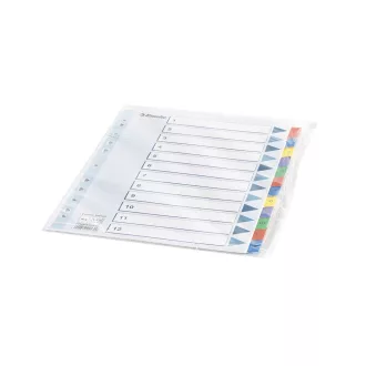 Elválasztólap, A4, regiszteres 1-12 laminált karton fülek 100162 Esselte – Tonerklinika Debrecen