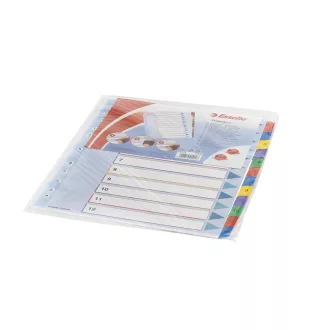 Elválasztólap, A4, Maxi regiszteres 1-12 laminált karton előlap 100209 Esselte – Tonerklinika Debrecen