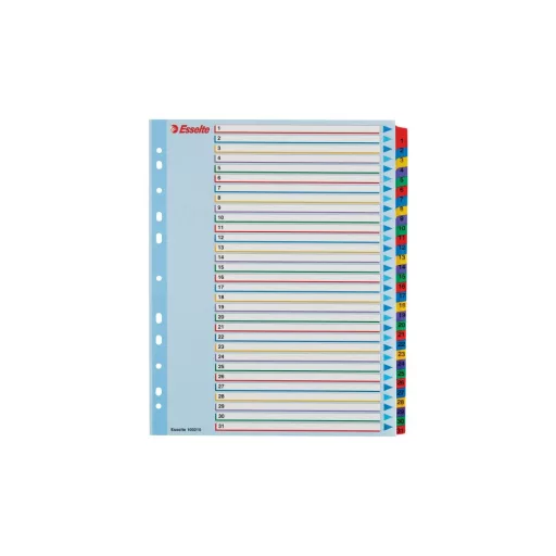 Elválasztólap, A4, Maxi regiszteres 1-31 laminált karton előlap 100210 Esselte – Tonerklinika Debrecen