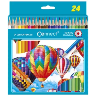 Színes ceruza készlet, hatszögletű Connect 24 klf. szín – Tonerklinika Debrecen