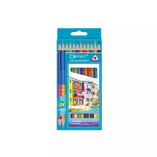 Színes ceruza készlet, kétvégű duocolor 12/24 szín Connect 24 klf. szín – Tonerklinika Debrecen
