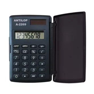 Zsebszámológép 8 digit fedeles napelemes gumírozott gombokkal Antilop A-2269 – Tonerklinika Debrecen
