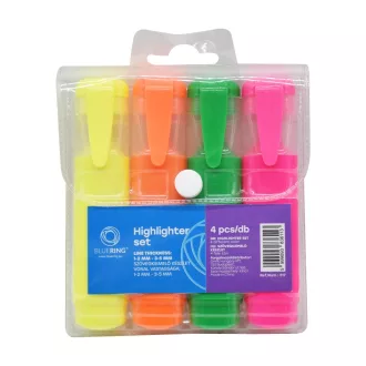 Szövegkiemelő lapos testű készlet, Bluering®, 4 klf. szín – Tonerklinika Debrecen