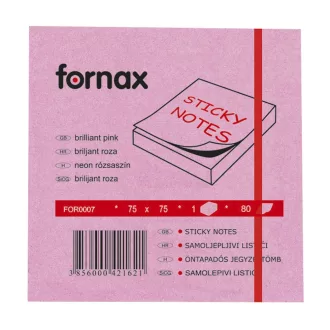 Jegyzettömb öntapadó, 75x75mm, 80lap, Fornax neon rózsaszín – Tonerklinika Debrecen