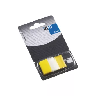 Jelölőcímke 25x43mm, 50lap, műanyag, Info Notes Info Flags transzparens sárga – Tonerklinika Debrecen