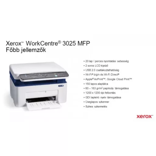 Xerox WorkCentre 3025 MFP sima tetős nyomtató Debrecen – Tonerklinika