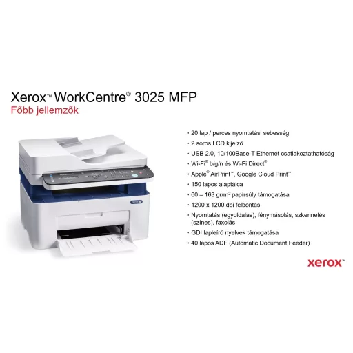 Xerox WorkCentre 3025 ADF MFP nyomtató Debrecen – Tonerklinika