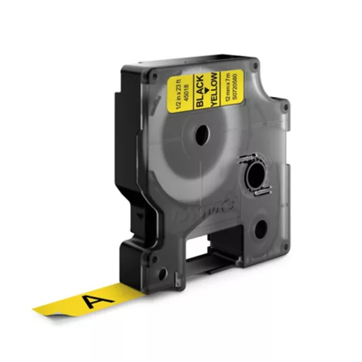 Feliratozógép szalag Dymo D1 S0720580/45018 12mmx7m ORIGINAL fekete/sárga – Tonerklinika Debrecen