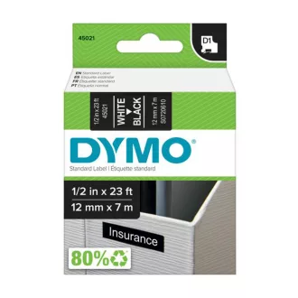 Feliratozógép szalag Dymo D1 S0720610/45021 12mmx7m ORIGINAL fehér/fekete – Tonerklinika Debrecen