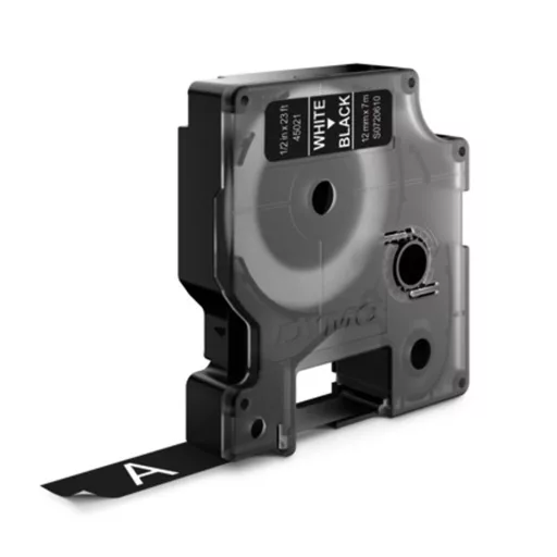 Feliratozógép szalag Dymo D1 S0720610/45021 12mmx7m ORIGINAL fehér/fekete – Tonerklinika Debrecen