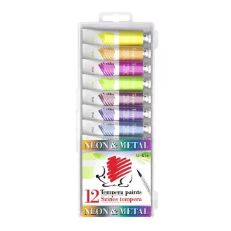 Tempera színes 12x12ml, Süni Ico 12 neon színek – Tonerklinika Debrecen