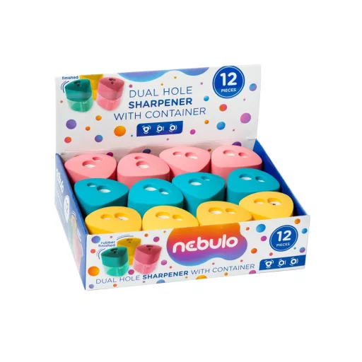 Hegyező 2 lyukú műanyag, tartályos, Nebulo – Tonerklinika Debrecen