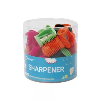 Hegyező 1 lyukú műanyag Connect különféle színek, 36 db/henger – Tonerklinika Debrecen