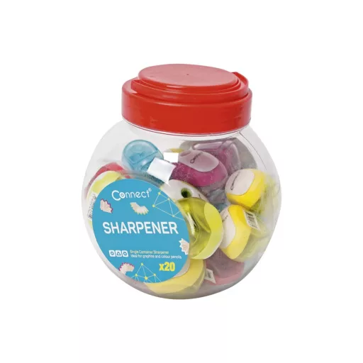 Hegyező 1 lyukú műanyag, tartályos Connect különféle színek – Tonerklinika Debrecen