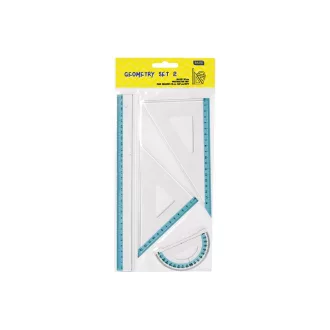 Vonalzókészlet, 30 cm egyenes vonalzó, szögmérő, 45° 13 cm és 60°, 18 cm háromszög vonalzó, 4 db/bliszter Educa – Tonerklinika Debrecen