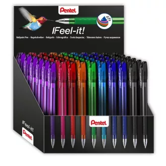 Golyóstoll kupakos 0,35mm, háromszög fogózóna Pentel Feel it BX487-5E 60 db-os display – Tonerklinika Debrecen