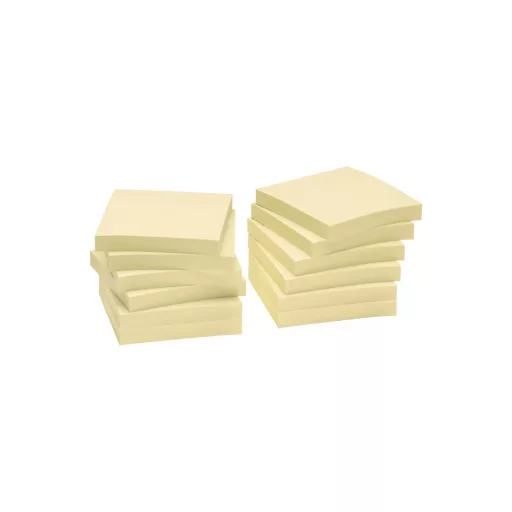 Jegyzettömb öntapadó, 75x75mm, 12x100lap, újrahasznosított 5654-11 Info Notes, sárga – Tonerklinika Debrecen