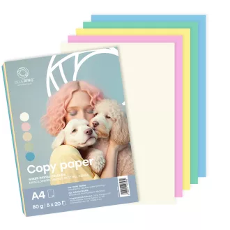 Másolópapír, színes, vegyes színek A4, 80 g Bluering® 5x20 ív/csomag, pasztell színes – Tonerklinika Debrecen