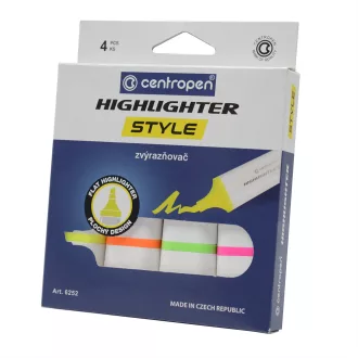 Szövegkiemelő 1-4,6mm, vágott hegyű, Centropen 6252 neon, 4 klf. szín – Tonerklinika Debrecen