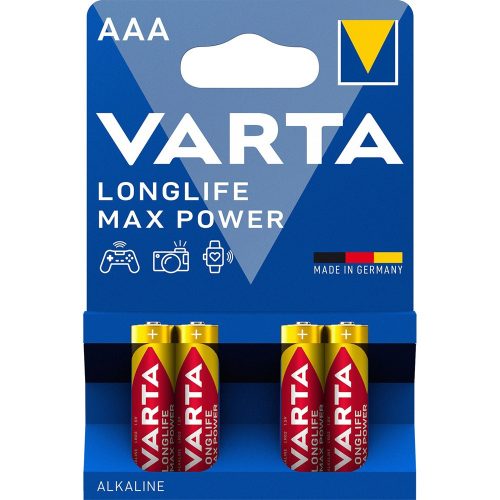 Elem AAA mikro LR03 Longlife Max Power 4 db/csomag, Varta 