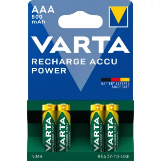 Elem tölthető akku AAA mikro 800 mAH Power 4 db/csomag, Varta – Tonerklinika Debrecen