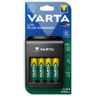 Elemtöltő, akku LCD Plug töltő + 4 db AA 2100 mAH Varta – Tonerklinika Debrecen