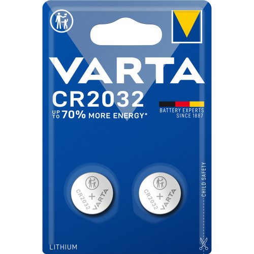 Gombelem CR2032 2 db/csomag, Varta