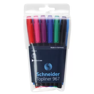 Rostirón, tűfilc készlet, 0,4mm, Schneider TopLiner 967, 6 klf. szín – Tonerklinika Debrecen
