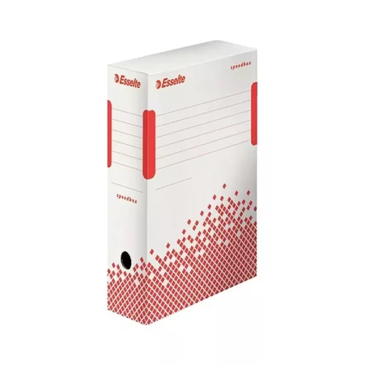 Archiváló doboz A4, 100mm, újrahasznosított karton Esselte Speedbox fehér – Tonerklinika Debrecen