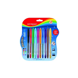 Golyóstoll 0,7 mm 10 db/bliszter Keyroad vegyes színek – Tonerklinika Debrecen