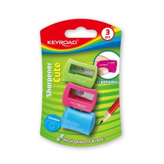 Hegyező 1 lyukú 3 db/bliszter Keyroad Cute vegyes színek – Tonerklinika Debrecen