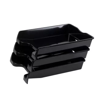 Irattálca műanyag 355, 355x255x60mm, Bluering® fekete – Tonerklinika Debrecen