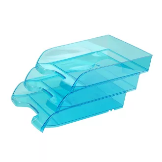 Irattálca műanyag 550 extra széles 345x270x67mm, Bluering®, áttetsző kék – Tonerklinika Debrecen