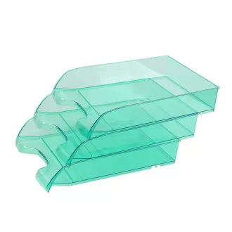 Irattálca műanyag 550 extra széles 345x270x67mm, Bluering®, áttetsző zöld – Tonerklinika Debrecen