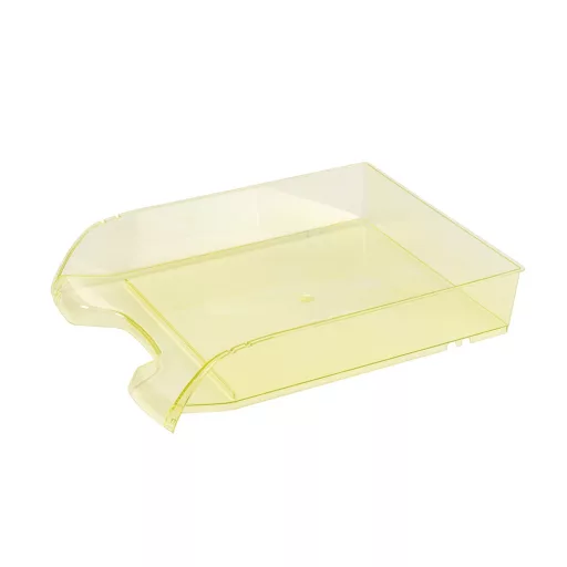 Irattálca műanyag 550 extra széles 345x270x67mm, Bluering®, áttetsző sárga – Tonerklinika Debrecen