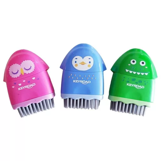 Hegyező 1 lyukú radírral és porkefével Keyroad Rocky Docky vegyes színek – Tonerklinika Debrecen