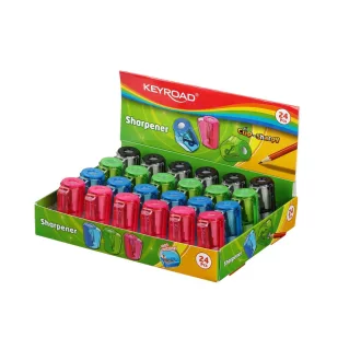 Hegyező 1 lyukú tartályos 24 db/display Keyroad Cup Sharpy vegyes színek – Tonerklinika Debrecen