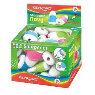 Hegyező 1 lyukú tartályos, radírral 36 db/display Keyroad Navy vegyes színek – Tonerklinika Debrecen