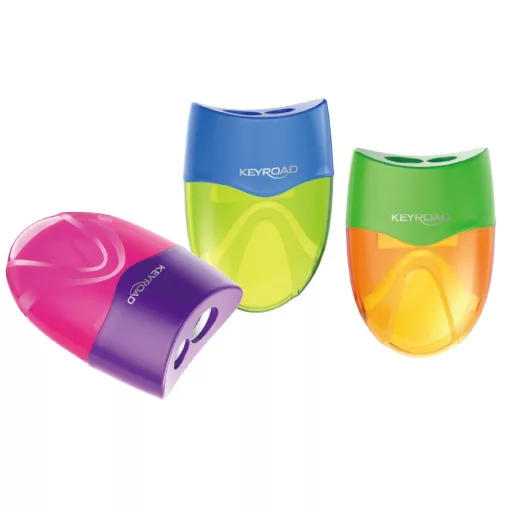 Hegyező 2 lyukú tartályos 12 db/display Keyroad Mellow vegyes színek – Tonerklinika Debrecen