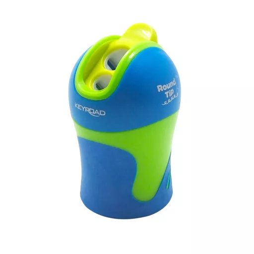Hegyező 2 lyukú tartályos, fedeles, ceruzahegy gömbölyítő 12 db/display Keyroad Colour Special vegyes színek – Tonerklinika Debrecen
