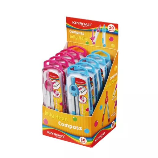 Körző ceruzás/betétes, fém Keyroad JellyBean vegyes színek – Tonerklinika Debrecen