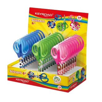 Olló 15 cm hegyes fejű 24 db/display Keyroad Tattoo vegyes színek – Tonerklinika Debrecen