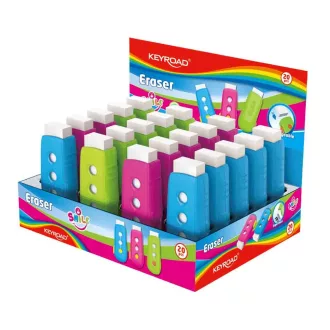 Radír, PVC mentes 20 db/display Keyroad Smile Eraser vegyes színek – Tonerklinika Debrecen
