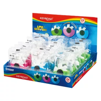 Radír, PVC mentes 24 db/display Keyroad Ufo Spinner vegyes színek – Tonerklinika Debrecen