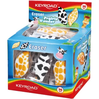   Radír, PVC mentes 36 db/display Keyroad Prairie Wonder vegyes mintázat
