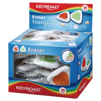 Radír, PVC mentes 36 db/display Keyroad Triangular vegyes színek – Tonerklinika Debrecen
