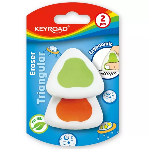 Radír, PVC mentes 36 db/display Keyroad Triangular vegyes színek – Tonerklinika Debrecen