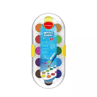 Vízfesték készlet 12 darabos, ecsettel és fehér fedőfestékkel Keyroad vegyes színek – Tonerklinika Debrecen