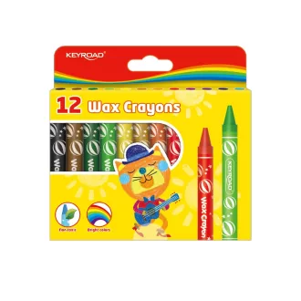 Zsírkréta készlet 11x100 mm 12 db/bliszter Keyroad Wax Crayon vegyes színek – Tonerklinika Debrecen