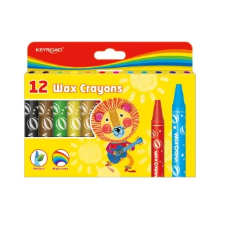 Zsírkréta készlet 14x100mm 12 db/bliszter Keyroad Wax Crayon vegyes színek – Tonerklinika Debrecen